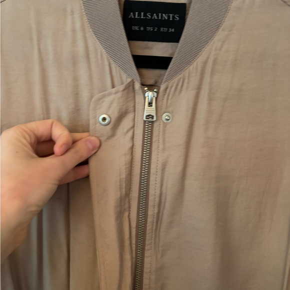 AllSaints Elio Bomber jacket sweater in dusty rose size 2 - Picture 12 of 16